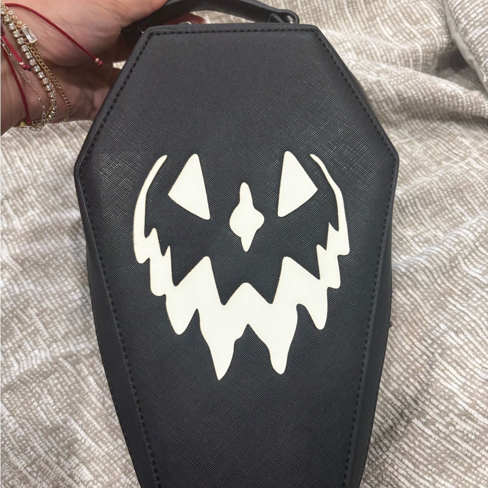 Black and White Coffin-Shaped Bag